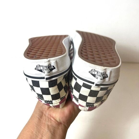 Vans Sneaker Skate Shoe Womens 6 Multicolor Glitter Plaid Canvas Men 4.5 Slip On - Picture 7 of 10